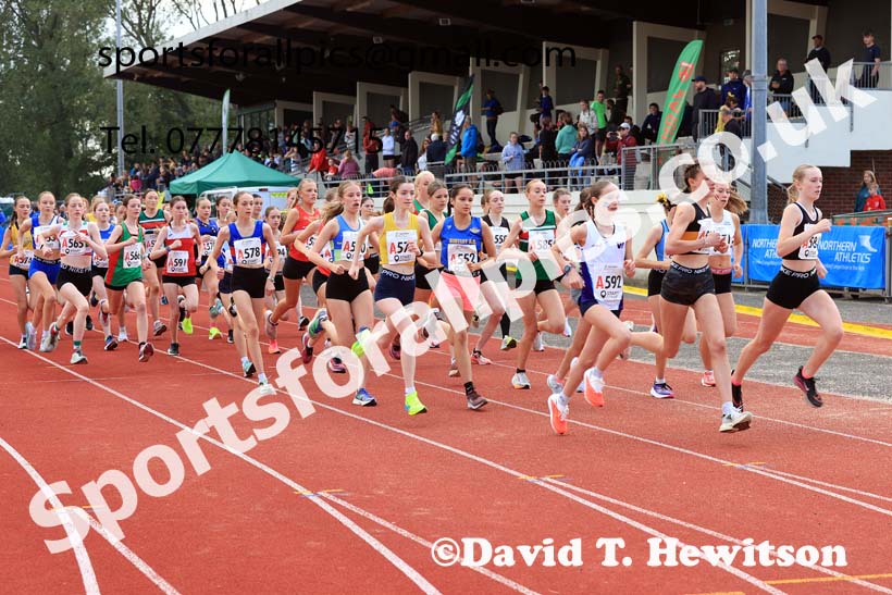 Girls Under-15s, 2024 Northern Mens 6 and Womens 4 and Youngsters Relays, Stanley Park, Blackpool.  Photo: David T. Hewitson/Sports for All Pics
